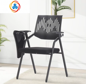 Chaise de bureau ergonomique avec accoudoirs et siège confortable, chaise moderne en plastique et tissu pour les bureaux, les salles de réunion et les salles d'attente - Product Image 4