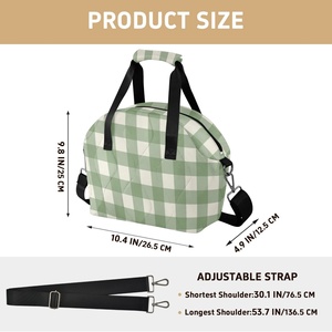 Aloha Collection Turquoise Palaka Design Reusable Insulated <b>Tote</b> Custom Print Quilted <b>Lunch</b> Cooler <b>Bag</b> for Adult Picnic Office - Product Image 2