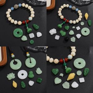 Pendentif en verre imitation jade de Nantong, formes variées, pour la fabrication de bracelets, accessoires de bijoux DIY - Product Image 3
