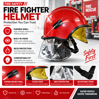 Casque de pompier en acier inoxydable avec bande réfléchissante jaune/rouge, protection de nuque, pour incendies de classe A/B, durable, rigide, accessoire facile à utiliser