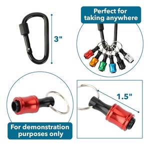 Lot de 6 embouts hexagonaux en aluminium de 1/4 pouce, porte-embouts léger à changement rapide, barre d'extension, adaptateur de tournevis porte-clés portable - Product Image 4