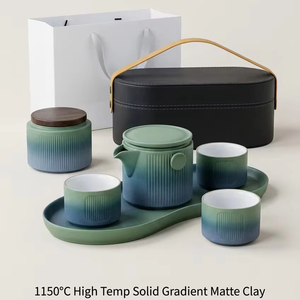 Set de Viaje de Café Portátil para Nómadas Digitales con Cafetera, Tazas de Porcelana, Contenedor de Almacenamiento, Bandeja Organizadora y Bolsa de Transporte - Product Image 1