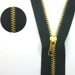 Vente chaude <span class=keywords><strong>Fermeture</strong></span> éclair à <span class=keywords><strong>double</strong></span> tête en laiton, <span class=keywords><strong>Fermeture</strong></span> éclair métallique bidirectionnelle de haute qualité - Product Image 1