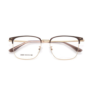 Montures de lunettes carrées simples pour hommes en alliage 53-18-148, verres en résine métallique, collection Printemps 2025, origine Danyang - Product Image 1