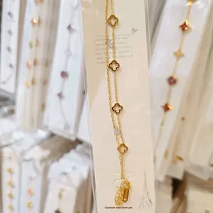 Bracciale da donna con quadrifoglio, sicuro per la doccia, anallergico, non sbiadisce - Gioielli di marca internazionale, negozio di fabbrica - Product Image 5