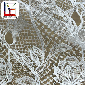 Phi lưới nước hòa tan trắng vải ren cô dâu Chất lượng cao hoa thêu guipure dây vải ren cho váy cưới - Product Image 5