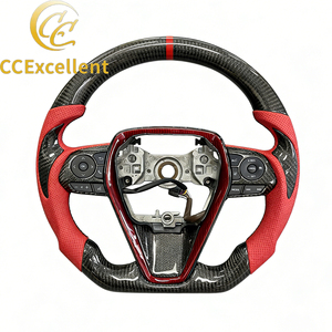 Volant de direction personnalisé en cuir et fibre de carbone de style sportif, fabriqué à la main pour Camry/SE/XSE de 8e génération/2018-2022 - Product Image 1