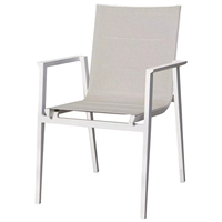Ensemble table et chaises de salle à manger portables d'extérieur, confortables, en alliage d'aluminium avec dossier en maille, design contemporain, mobilier durable pour hôtel