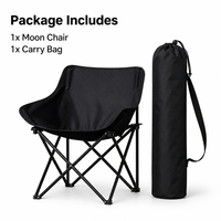 Nouvelle chaise lune portable en tissu Oxford épais avec cadre en acier au carbone, pliable, pour camping, pique-nique, pêche, avec sac de transport assorti