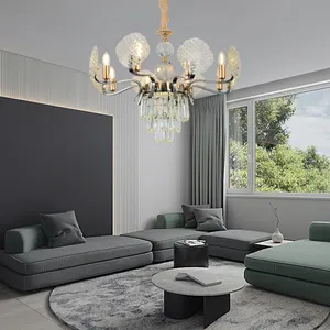 Vente chaude lustre en cristal salon salle à manger chambre lustre simple lumière moderne de luxe