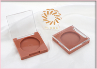 Boîtier compact carré vide en plastique transparent avec couvercle, personnalisable avec logo, pour fard à paupières, blush et illuminateur