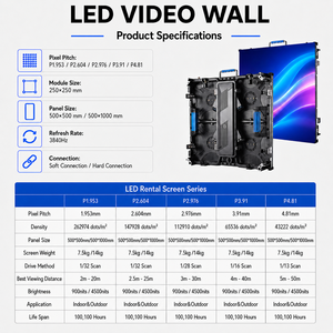 จอ LED ให้เช่าแบบเคลื่อนย้ายได้ประสิทธิภาพสูง P1.9 จอวิดีโอวอลล์ LED ความละเอียดสูง - Product Image 2