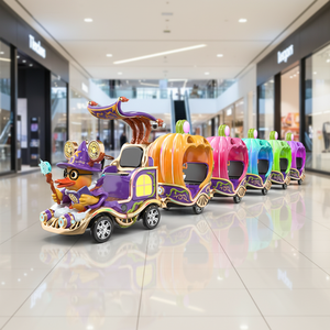 <span class=keywords><strong>Tren</strong></span> sin rieles personalizado con temática <span class=keywords><strong>de</strong></span> Halloween, diseño <span class=keywords><strong>de</strong></span> pato mágico y bruja con techo <span class=keywords><strong>de</strong></span> calabaza y monitor <span class=keywords><strong>de</strong></span> juego para parques temáticos y complejos turísticos - Product Image 3