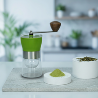 Mini moulin à thé matcha portable, nouveau design, broyeur à thé matcha avec récipient visible, lame en céramique