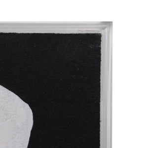 Arte da parete moderna con cornice in acrilico e forme a contrasto dipinte a mano per l'arredamento del soggiorno - Product Image 3