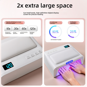 Großhandel Neue 2-in-1-UV-LED-Nagellampe aus Kunststoff mit PU-Hand kissen Schnellt rocknende Funktion Große Kapazität 60-teilige LED-Perlen Nagel trockner - Product Image 5