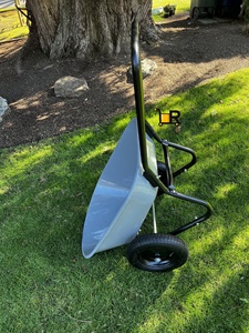 Brouette durable à deux roues en poly 5 pieds cubes avec roues pneumatiques Assemblage facile Gris/noir-Matériau en acier et métal - Product Image 3