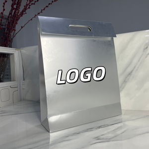 Borsa per lo shopping in <span class=keywords><strong>carta</strong></span> argentata per abbigliamento sportivo di marca, con manico a D e laminazione opaca - Product Image 5
