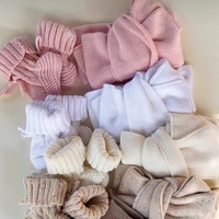 Nouvelle tendance doux populaire coton tricoté gros tricot surdimensionné Topnot couleur unie moucheté tricoté bébé bandeau