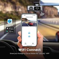 Mini Cámara para Coche 4K WiFi GPS con Doble Cámara Delantera y Trasera 2160P, Visión Nocturna, Monitor de Estacionamiento, Codificación de Video H.265 para Autos y Vehículos