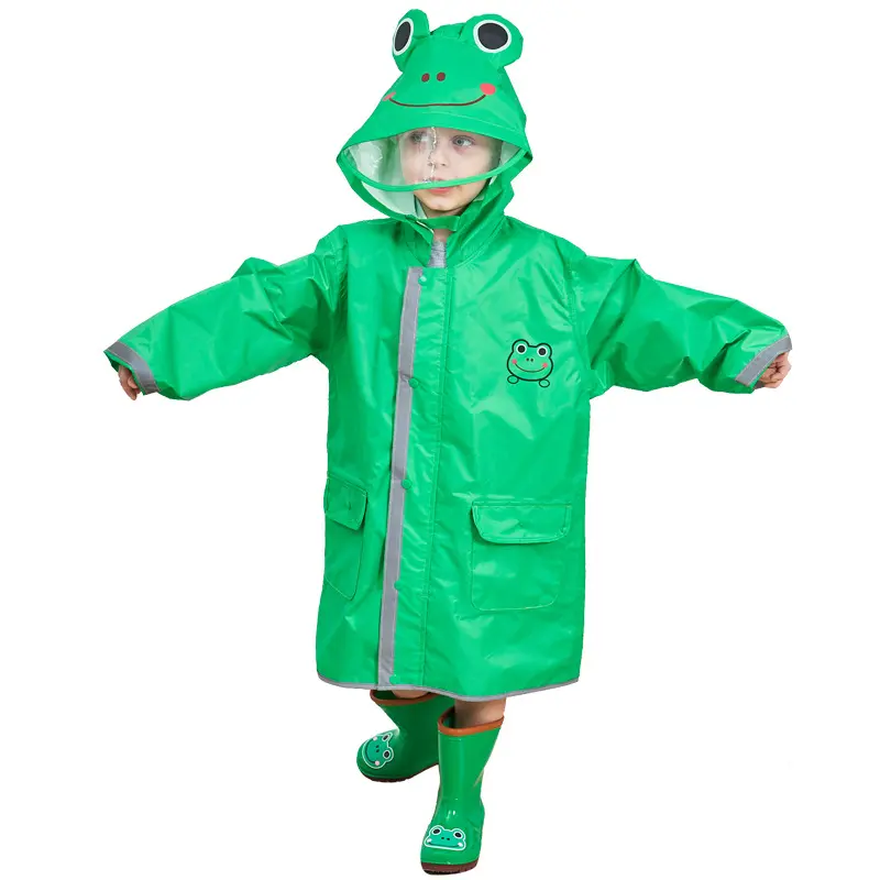 Children Colorful Long Raincoats Kids Splicing Rain Coat Nylon Pvc Kids Waterproof Raincoat RAINWEAR Rain-proof Pants for Girls