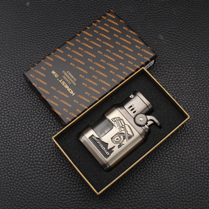 Encendedor de Cigarrillos Honest Xique 1 Nuevo, Doble Chorro, Metálico, con Ventana Visible, Inflable, Resistente al Viento, Diseño Moderno, Combustible Butano Tianbo-3 - Product Image 4