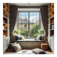 Ventanas de vidrio extra grandes Sala de estar fija Aluminio Piso a techo Ventanas corredizas de vidrio 16 Fer Bay Window Frame