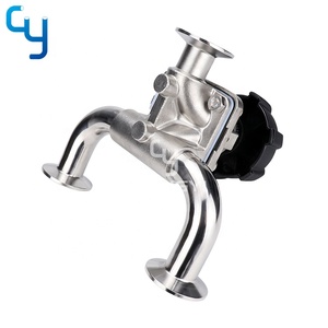 Vệ Sinh Thép Không Gỉ <span class=keywords><strong>U</strong></span> Loại 3 Way Van Màng Với Kẹp Kết Nối - Product Image 6