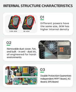 CKMINE 5KW 48V DC에서 AC 230V 220V 240V 208V로 변환하는 오프 그리드 MPPT 태양광 인버터 PV 어레이 전력 6000W 단상 병렬 연결 가정용 - Product Image 2