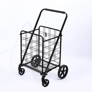 Chariot de courses pliable et portable pour la maison, grande capacité, en acier, à 4 roues, pour outils et courses, adapté aux personnes âgées - Product Image 6