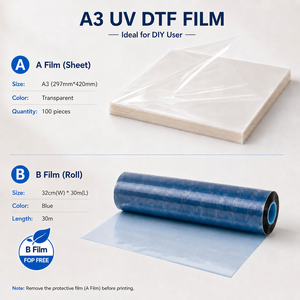 Juego de Películas UV DTF AB Goosam A3, 1 Película A, 2 Películas B, Película de Transferencia de Etiquetas de Cristal PET de 30 cm para Impresora UV E1 F8260 O1 - Product Image 3