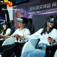 Cinéma VR 9D à 3 places multijoueur, 189 jeux, effet 3D, borne d'arcade interactive à jetons pour centres commerciaux
