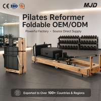 Reformer de Pilates Professionnel Pliable en Bois avec Pieds en Acier, Machine de Pilates en Bois d'Érable et de Chêne pour Studio à Domicile, Vente en Gros OEM ODM