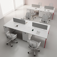 Poste de travail modulaire sur mesure avec cloison de bureau, bureau cubique multi-postes pour aménagement de bureau ouvert