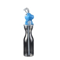 Gobelet à paille en PET de 500 ml avec isolation thermique, motif animaux de dessin animé, pour enfants, idéal pour les aquariums, les zones panoramiques, les parcs d'attractions et les festivals