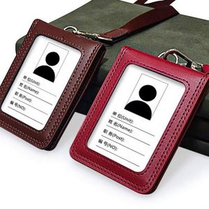 Custom PU Leather Slim Business <b>Card</b> ID <b>Card</b> <b>Holder</b> with Lanyard 3 in Size Fashion Style - Product Image 4