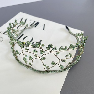 Coronas de desfile de cristal de lujo hechas a mano, nuevo diseño, accesorios nupciales para el cabello con tocado trenzado, vides y Tiara para boda