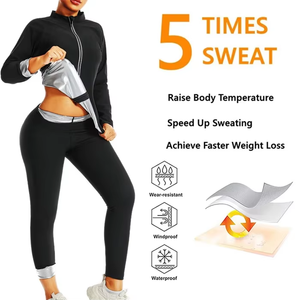 Tuta <span class=keywords><strong>Sauna</strong></span> Dimagrante in PVC Ecologico con Cerniera, Maniche Lunghe, per Fitness e Perdita di Peso, Stile Popolare - Product Image 2