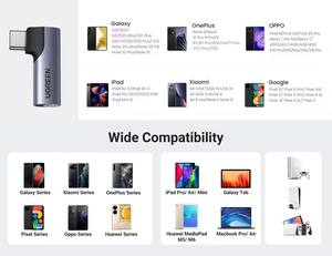 อะแดปเตอ<span class=keywords><strong>ร์</strong></span>เสียง USB C เป็น 3.5 มม. UGREEN แบบมุมฉาก สำหรับ<span class=keywords><strong>หู</strong></span>ฟัง ไมโครโฟน ช่องเสียบ Aux  อะแดปเตอ<span class=keywords><strong>ร์</strong></span> USB C 90 องศา สำหรับ Samsung iPad - Product Image 4