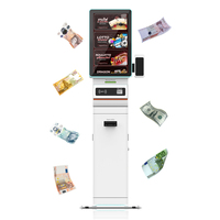 Machine de collecte d'accepteurs de billets Système de paiement sans argent liquide Kiosque de paiement en espèces en libre-service de 23,6 pouces avec SDK
