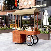 Puesto de Postres Metálico con Ruedas, Carrito Promocional Creativo para Exteriores, Desmontable y Ensamblable