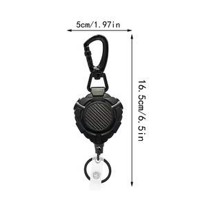 Clip trasero con forma de corazón para viajes transfronterizos, mosquetón giratorio de 360 grados de alta resistencia, cable de acero retráctil, fácil de tirar. - Product Image 2