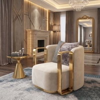 Fauteuil de relaxation élégant en velours, pivotant, avec dossier haut et accoudoirs, pour salon
