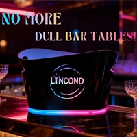 Seau à champagne LED asymétrique magique RGB à télécommande 8L pour bar Refroidisseur de bouteille de vin