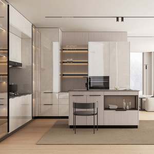 Gesture Control Modern Kitchen Cabinet with Motion Activated Lighting Hidden Appliance Storage Tech Package - Product Image 3