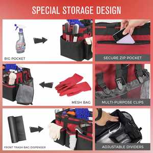 Wine <b>Cleaning</b> <b>Caddy</b> Bag <b>Cleaning</b> Supplies Organizer <b>for</b> Housekeepers Tool <b>Caddy</b> with Handle and Detachable Padded Cushion - Product Image 2