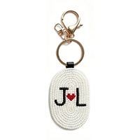 Colgante Personalizado DIY con Cuentas de Semillas para Bolso, Monograma Inicial Personalizado, Llavero Hecho a Mano, Regalo de Boda para Dama de Honor, Venta al por Mayor