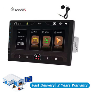 เครื่องเล่น MP5 ในรถยนต์ Podofo ขนาด 9 นิ้ว 1 Din รองรับ Wireless Carplay และ Android Auto พร้อมบลูทูธ วิทยุ FM เครื่องเสียงติดรถยนต์แบบ Single Din + ไมโครโฟนภายนอก ขายส่ง - Product Image 1