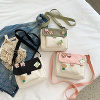 Tas Bahu Selempang Gaya Harajuku Jepang Korea Antik Tas Kasual Kecil Desain Lembut Lucu untuk Pelajar Perempuan