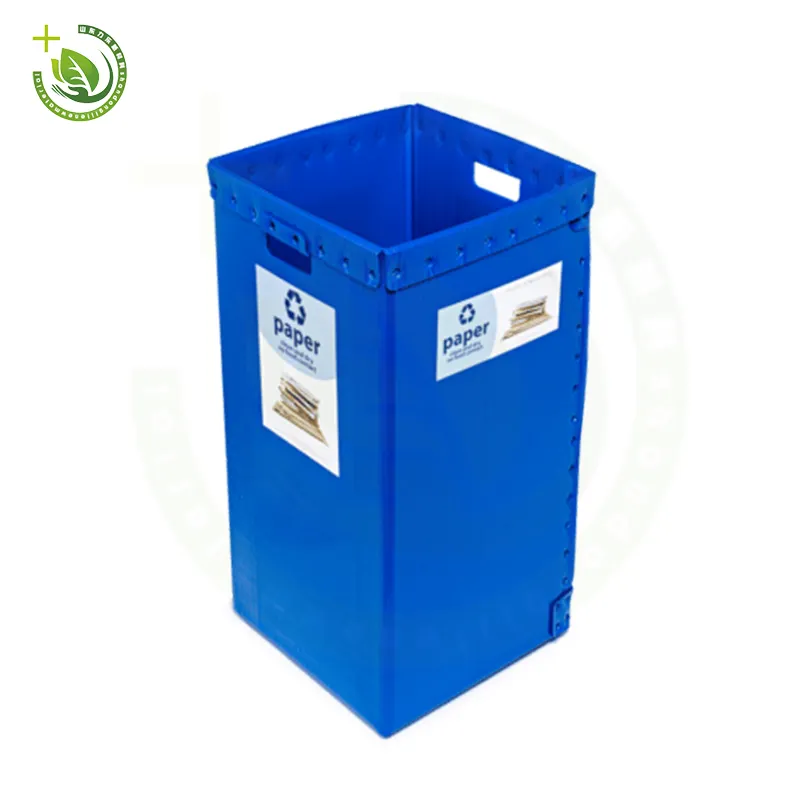 OEM PP corrugated plastic dustbin Accepted Colorful Foldable pp corrugated plastic Recycle Bin Storage Box For Waste